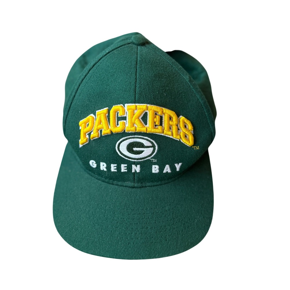 Vintage NFL Team Green Bay Packers Snapback Hat‎ Green Embroidered Logo Cap NWT